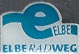 Elberadweg - Pin (weisser Hintergrund mit blauem Logo)