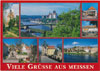 Postkarte Viele Grüsse aus Meissen mit 7 Teilfotos