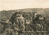 Postkarte Blick vom Pferdeberg auf Berg Oybin mit Scharfenstein (DDR 11/70)
