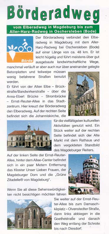 B&ouml;rde-Radweg vom Elberadweg zum Aller-Harz-Radweg