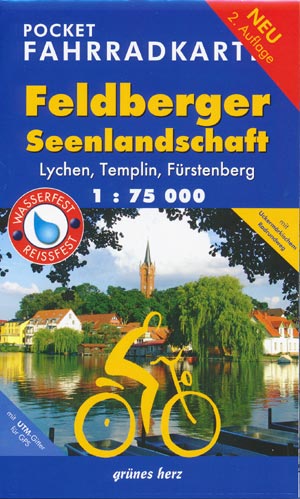 Pocket Fahrradkarte Feldberger Seenlandschaft, Lychen, Templin, F&uuml;rstenberg M 1:75.000