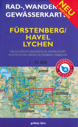 Rad- und Wanderkarte + Gew&auml;sserkarte F&uuml;rstenberg/ Havel Lychen
