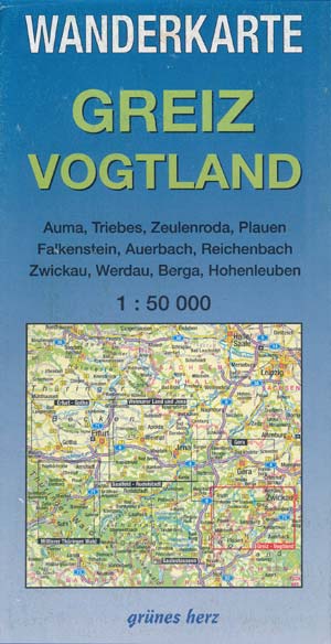 Wanderkarte Greiz Vogtland, grünes herz M 1:50.000