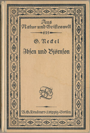 G. Neckel: Ibsen und Bj&ouml;rnsen (Teubner 1921)