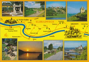 Postkarte Elberadweg Niederlommatzsch - Meissen