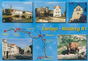 Postkarte Europaradweg R1 Sta&szlig;furt - Bernburg