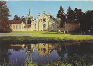 Postkarte Landschaftsgarten W&ouml;rlitz Gotisches Haus (DDR 1989)