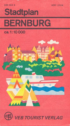 Stadtplan Bernburg Ma&szlig;stab 1:10.000 (DDR 1979)