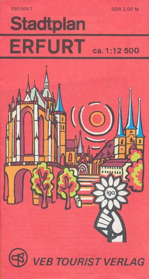 Stadtplan Erfurt DDR 1980