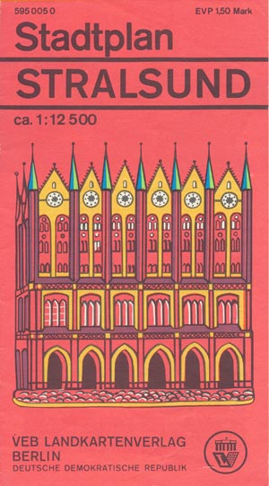 Stadtplan Stralsund DDR 1976