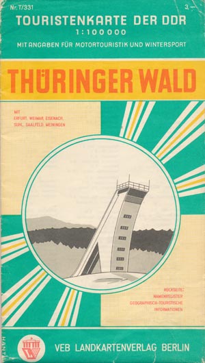 Touristenkarte der DDR - Th&uuml;ringer Wald