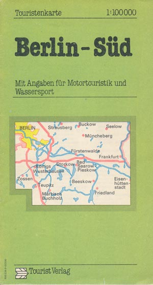 DDR-Touristenkarte Berlin-S&uuml;d 1985, Ma&szlig;stab 1:100.000