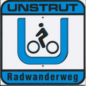 Unstrut-Radweg-Souvenirschild, 17x17cm